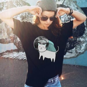 Catstronaut Black Vintage Premium Tee